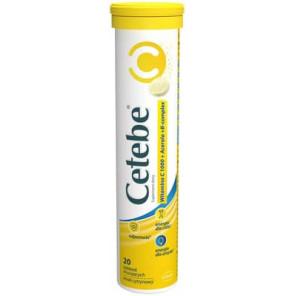 Cetebe Witamina C 1000 + Acerola + B-complex, smak cytrynowy, tabletki musujące, 20 szt. - zdjęcie produktu