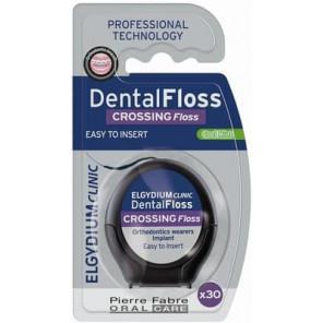 Elgydium Clinic Dental Floss Crossing Floss, nić dentystyczna do aparatów ortodontycznych i implantów, 30 szt. - zdjęcie produktu