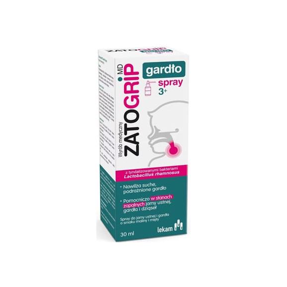 Zatogrip MD Gardło, spray, 30 ml Zatogrip MD Gardło, spray, 30 ml - zdjęcie produktu