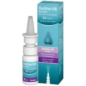 Xedine HA dla dzieci 0,5 mg/ ml, aerozol do nosa dla dzieci 2-12 lat, 10 ml - zdjęcie produktu