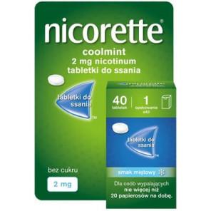 Nicorette Coolmint 2 mg, tabletki do ssania, 40 szt. - zdjęcie produktu