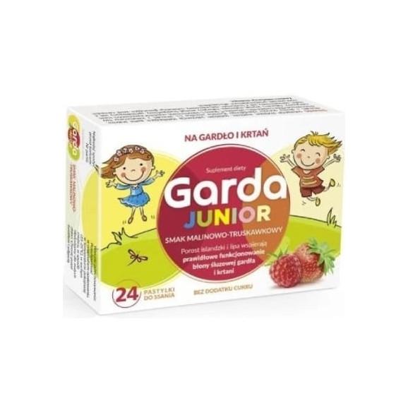Garda Junior, smak malinowo-truskawkowy, pastylki do ssania, 24 szt. Garda Junior, smak malinowo-truskawkowy, pastylki do ssania, 24 szt. - zdjęcie produktu