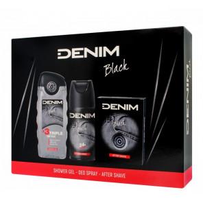 Denim Black Zestaw kosmetyków dla mężczyzn Woda po goleniu 100 ml + Żel pod prysznic 250 ml + Dezodorant 150 ml - zdjęcie produktu