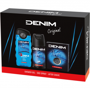 Denim Original Zestaw kosmetyków dla mężczyzn Woda po goleniu 100 ml + Żel pod prysznic 250 ml + Dezodorant 150 ml - zdjęcie produktu