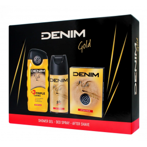 Denim Gold Zestaw kosmetyków dla mężczyzn Płyn po goleniu 100 ml + Żel pod prysznic 250 ml + Dezodorant 150 ml - zdjęcie produktu
