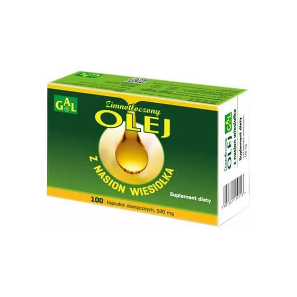 GAL Zimnotłoczony olej z nasion wiesiołka 500 mg – suplement diety (100 kapsułek) - zdjęcie produktu