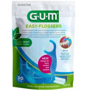 Sunstar Gum Easy Flossers Cool Mint Vit-E + Fluor, wykałaczka z nitką, 30 szt. - zdjęcie produktu