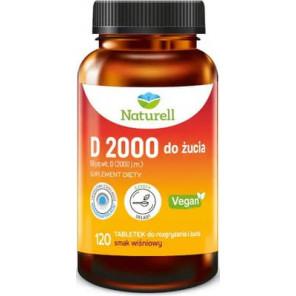 Naturell D 2000, tabletki do żucia, smak wiśniowy, 120 szt. - zdjęcie produktu