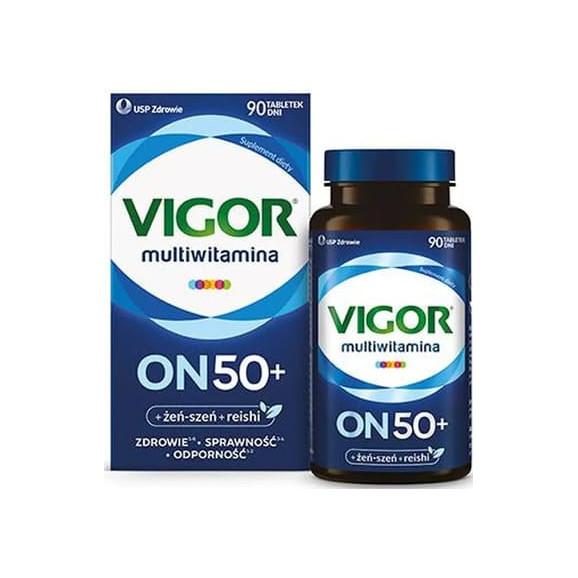 Vigor Multiwitamina On 50+, tabletki, 90 szt. Vigor Multiwitamina On 50+, tabletki, 90 szt. - zdjęcie produktu