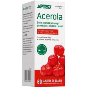 Apteo Acerola, smak pomarańczowy, pastylki do ssania, 60 szt. - zdjęcie produktu