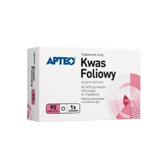 Apteo Kwas foliowy 400 µg, tabletki, 90 szt. Apteo Kwas foliowy 400 µg, tabletki, 90 szt. - zdjęcie produktu