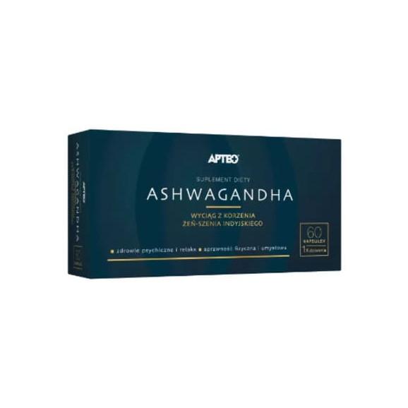 Apteo Ashwagandha, kapsułki, 60 szt. Apteo Ashwagandha, kapsułki, 60 szt. - zdjęcie produktu