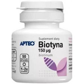 Apteo Biotyna 150 µg, smak ananasowy, pastylki do ssania, 50 szt. - zdjęcie produktu