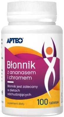 Apteo Błonnik z ananasem i chromem, tabletki, 100 szt.