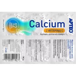 Apteo Calcium z witaminą C, smak pomarańczowy, tabletki musujące, 12 szt. - zdjęcie produktu