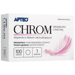Apteo Chrom organiczny z niacyną, tabletki, 100 szt. - zdjęcie produktu
