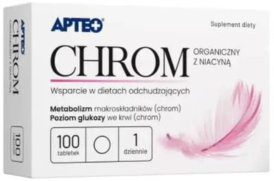 Apteo Chrom organiczny z niacyną, tabletki, 100 szt.