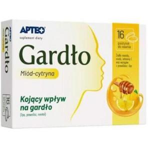 Apteo Gardło Miód-cytryna, pastylki do ssania, 16 szt. - zdjęcie produktu