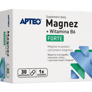 Apteo Magnez Forte + Witamina B6, kapsułki, 30 szt. - zdjęcie produktu