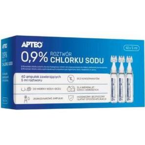 Apteo 0,9% Roztwór chlorku sodu, 40 x 5 ml - zdjęcie produktu
