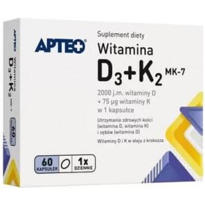 Apteo Witamina D3+K2 MK-7, kapsułki, 60 szt. - zdjęcie produktu
