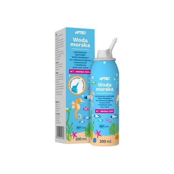 Apteo Woda morska dla dzieci od 1 miesiąca życia, 100 ml Apteo Woda morska dla dzieci od 1 miesiąca życia, 100 ml - zdjęcie produktu