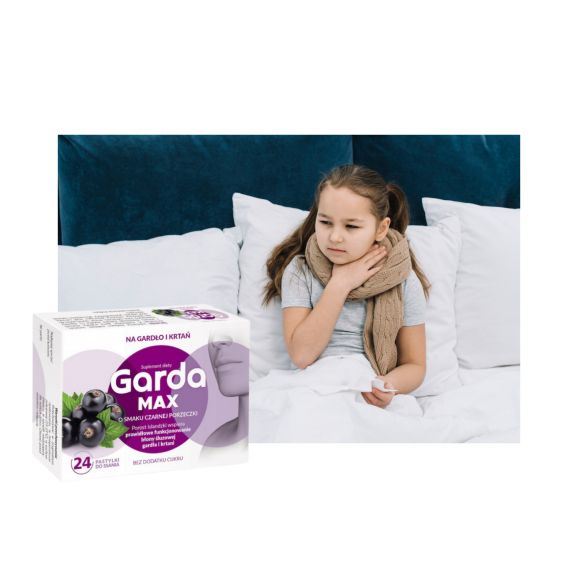 Garda Max, smak czarna porzeczka, pastylki do ssania, 24 szt. Garda Max, smak czarna porzeczka, pastylki do ssania, 24 szt. - zdjęcie produktu