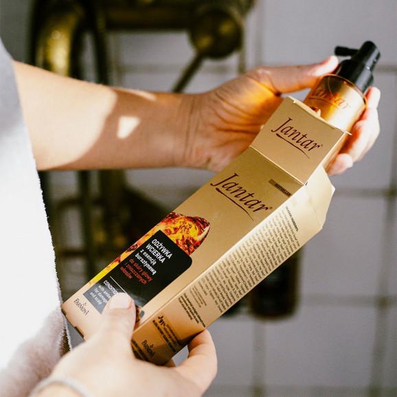 Jantar Odżywka-wcierka regenerująca z esencją bursztynową do włosów zniszczonych (100 ml) Jantar Odżywka-wcierka regenerująca z esencją bursztynową do włosów zniszczonych (100 ml) - zdjęcie produktu