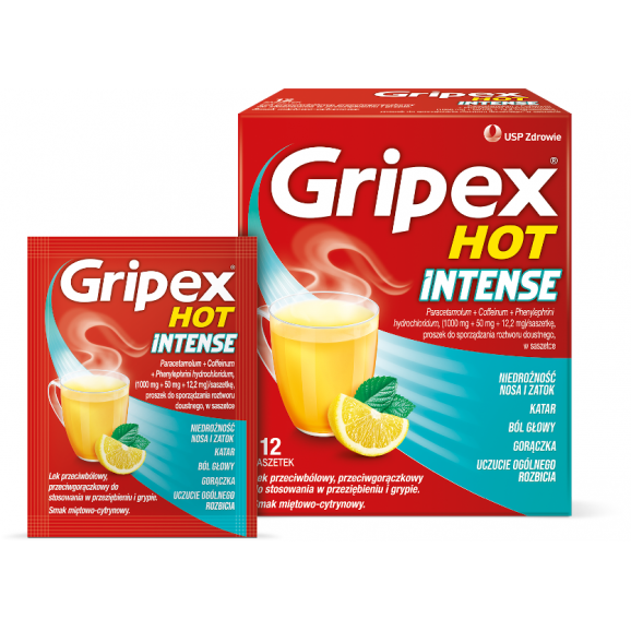 Gripex Hot Intense, saszetki, 12 szt. Gripex Hot Intense, saszetki, 12 szt. - zdjęcie produktu