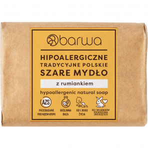 Barwa Hipoalergiczne Tradycyjne Polskie Szare Mydło z Ekstraktem z Rumianku (100 g) - zdjęcie produktu