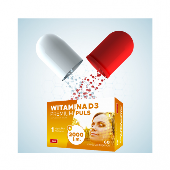 Witamina D3 Premium PULS 2000 j.m., kapsułki, 60 szt. - zdjęcie produktu
