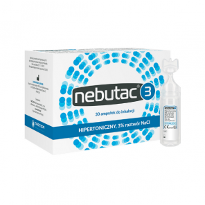 Nebutac 3, hipertoniczny roztwór do inhalacji 3% NaCl, 4 ml, ampułki, 30 szt. - zdjęcie produktu