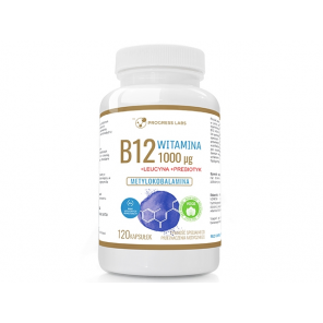 Progress Labs Witamina B12 1000 µg+Leucyna+Prebiotyk, kapsułki, 120 szt. - zdjęcie produktu