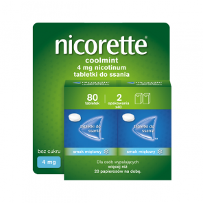 Nicorette Coolmint 4 mg, tabletki do ssania, 80 szt. - zdjęcie produktu