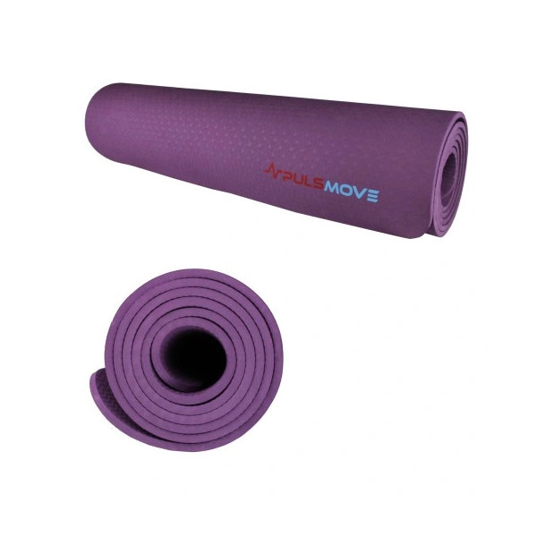 MATA 6 MM DO ĆWICZEŃ PULSMOVE DO JOGI, PILATES, FITNESS FIOLET + TORBA