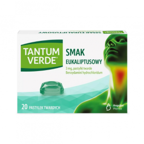 Tantum Verde, smak eukaliptusowy, pastylki twarde do ssania, 20 szt. - zdjęcie produktu