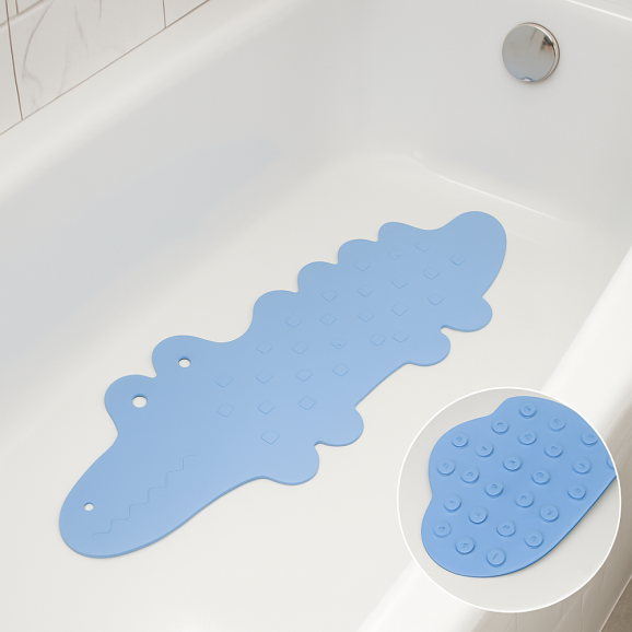 Bocioland Mata antypoślizgowa Krokodyl, niebieska, 1 szt. Bocioland Mata antypoślizgowa Krokodyl, niebieska, 1 szt. - zdjęcie produktu