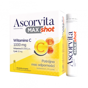 Ascorvita Max, shot smak pomarańczowy 25 ml, 10 szt. - zdjęcie produktu