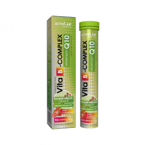 ActivLab Pharma Vita B-complex + Koenzym Q10, smak truskawkowy, tabletki musujące, 20 szt. - zdjęcie produktu