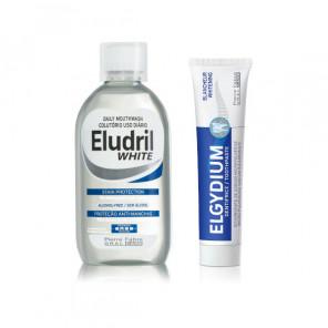 Zestaw ELGYDIUM WYBIELAJĄCA pasta do zębów 75ml + Eludril WHITE płyn 500ml - zdjęcie produktu