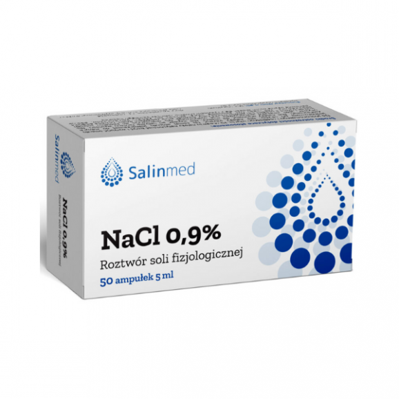 Salinmed NaCl 0,9%, roztwór soli fizjologicznej 5 ml, 50 szt. Salinmed NaCl 0,9%, roztwór soli fizjologicznej 5 ml, 50 szt. - zdjęcie produktu