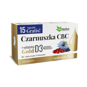EkaMedica Czarnuszka CBC Gold + Witamina D3 4000 IU, kapsułki, 75 szt. - zdjęcie produktu
