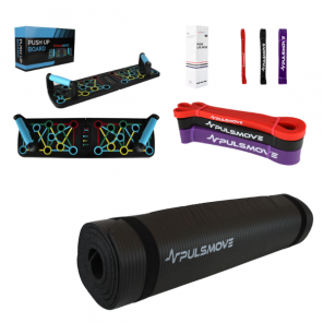 Zestaw do treningu PULSMOVE Deska do pompek, Taśmy Oporowe i Mata do ćwiczeń - zdjęcie produktu