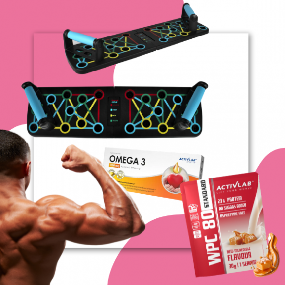 Zestaw Pulsmove Deska do Pompek Białko WPC 80 SŁONY KARMEL 30g i Omega 3 Activlab 1000 mg, 60 kaps. - zdjęcie produktu