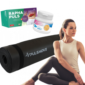 Zestaw Mata 15mm Yoga Mat PULSMOVE + Activlab Pharma Osteoperos 1000, kapsułki, 100szt. + Raphaslim Puls, 30 tabletek - zdjęcie produktu