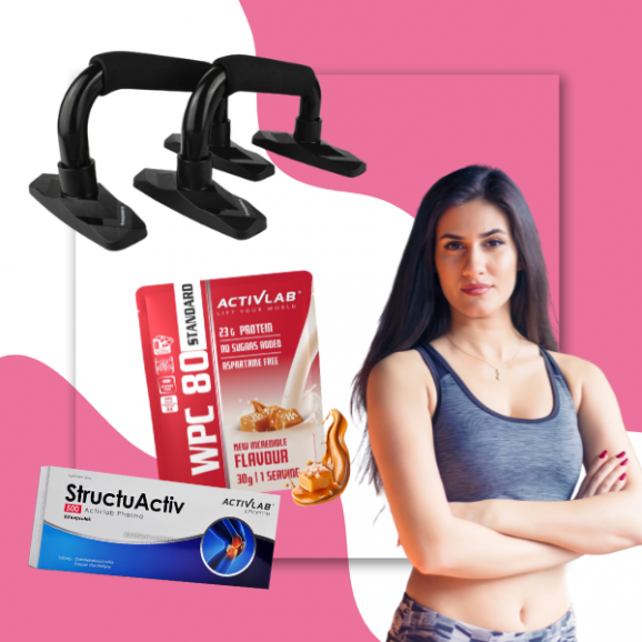 Zestaw PULSMOVE Paraletki do Pompek, ACTIVLAB Białko WPC 80 Standard Słony Karmel 30g, StructuActiv 500 ACTIVLAB 60 kaps. - zdjęcie produktu
