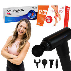 Zestaw Pistolet do masażu KH-320 PULSMOVE + StructuActiv 500 Activlab Pharma, kapsułki, 60 szt. + Venocomplex Puls, 60 kaps. - zdjęcie produktu