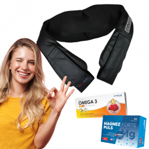 Zestaw Masażer Shiatsu PULSMOVE + Activlab Pharma, Omega 3 1000 mg, kapsułki, 60 szt. + Magnez Forte PULS, tabletki, 60 szt. - zdjęcie produktu