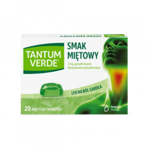 Tantum Verde, smak miętowy, pastylki twarde do ssania, 20 szt. - zdjęcie produktu