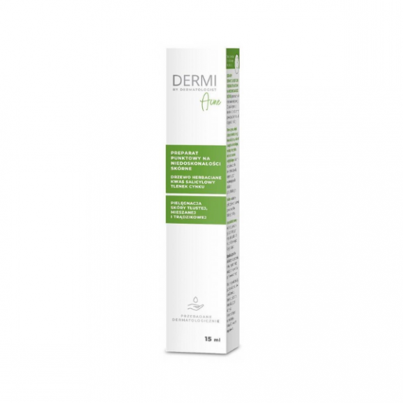 Dermi Acne, preparat punktowy na niedoskonałości, 15 ml Dermi Acne, preparat punktowy na niedoskonałości, 15 ml - zdjęcie produktu
